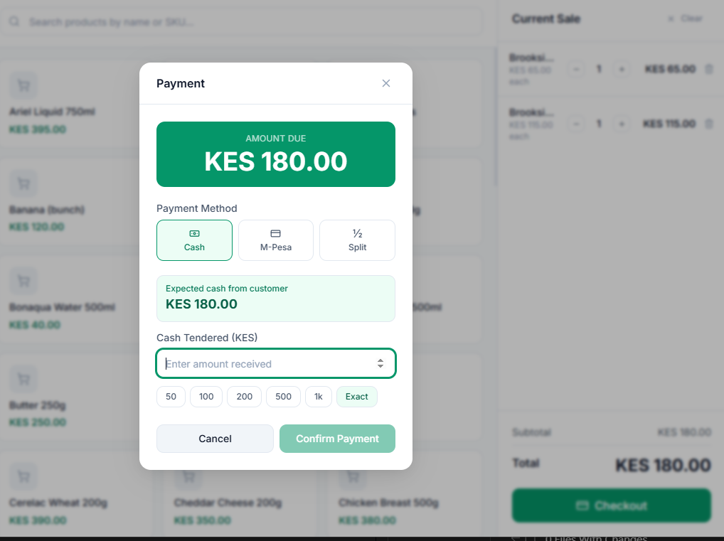 WIK POS Payment Checkout Interface